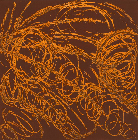 Maria Krasnodębska, Ślady pejzażu zapamiętanego VII, odprysk kredkowy, 50x50cm,2017